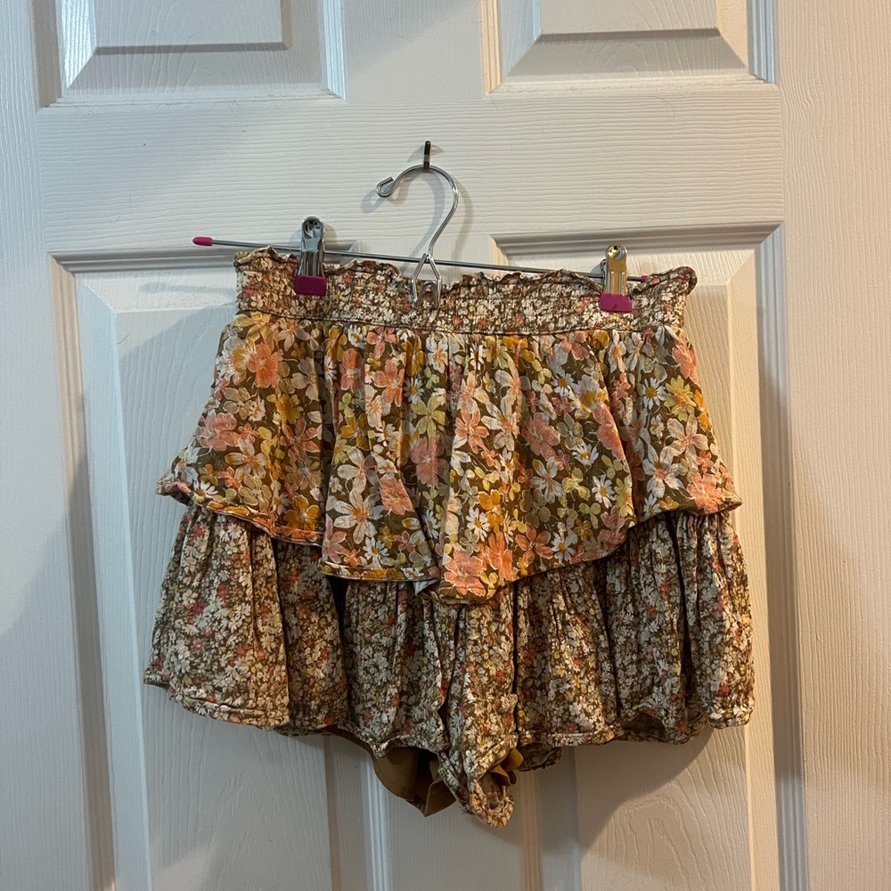 floral mini skort